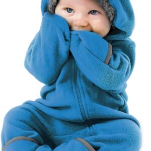 Cuddle Club Fleece Baby Bunting Bodysuit with Hood, Convertible Mittens & Booties, Car Seat Friendly, Soft & Warm, Easy Zip