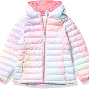 Amazon Essentials Girls and Toddlers' Lightweight Water-Resistant Packable Hooded Puffer Jacket