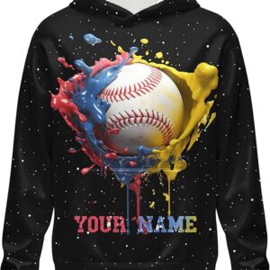 Boys Hoodie Custom Sweatshirts with Name, Personalized Pullover with Pocket, Hoodies for Teens Kids Youth