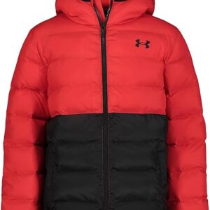 Under Armour boys Pronto Colorblock Puffer Jacket, Mid-weight, Zip Up Closure, Repels Water