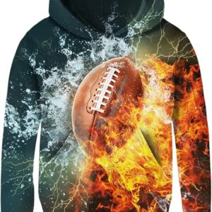 Idgreatim Kids 3D Graphic Pullover Hoodies Warm Thick Hooded Sweatshirt for Boys