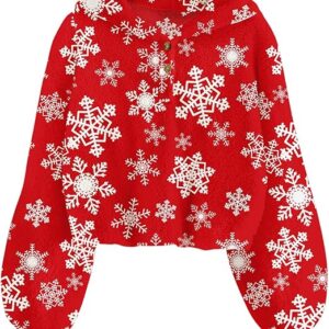 TUONROAD Girl's Fuzzy Hoodies Warm Loose Button Pullover Oversized Sherpa Jacket Coat